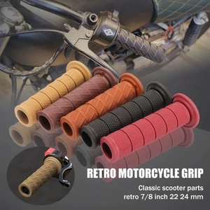 7/8" Retro Coffee-Color MotorcycleGrips for Cafe Racer- 22/24mm Handlebar - Picture 1 of 5