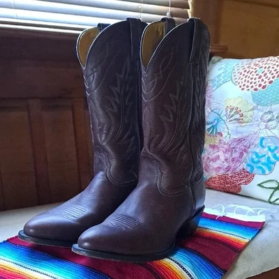 Botas vaqueras de cuero marrón Nocona para hombre talla 10 1/2 EE Foto 1 de 4