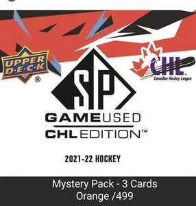 2021-22 SP Game Used CHL MYSTERY PACK 3 CARD LOT Orange Foilboard /499 only - Foto 1 di 1