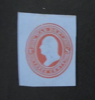 US Official Stamp Envelope UO54 3c 1875 War Department Red on Blue Cut Square - Image 1 of 2