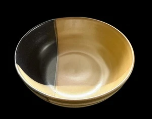 Sango Gold Dust Black 5022 Ribbed Stoneware 9" Round Serving Bowl Excellent - Picture 1 of 6