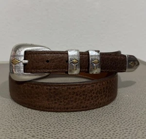 Chacon Pinto Ranch Handmade Original Bison Gürtel Herren Größe 38 mit Schnalle - Bild 1 von 13