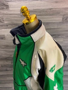 CASTLE X Racewear Full Zip Up Green/White Snowmobile Jacket Women's Size Medium - Picture 1 of 12