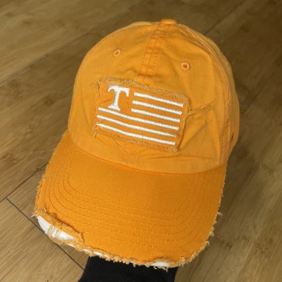 TOTW Tennessee Volunteers Distressed Flag Patriotic Orange Dad Strapback Hat VG - Image 1 of 4