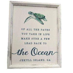 Jekyll Island, GA 12x15 hand crafted Framed Turtle Art - Picture 1 of 6