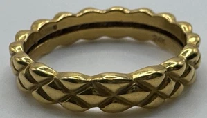 ATEMBERAUBENDER 24kt 24k 999 Gold Kreuz Band Ring Größe P komplett gepunzt #2 - Bild 1 von 22