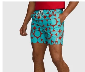 Psycho Bunny Bennett Badehose Neon & Aqua Größe 5XLT Neu mit Etikett - Bild 1 von 9