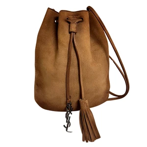 Yves Saint Laurent Jen Flat Bucket Leather Bag Camel - Bild 1 von 8