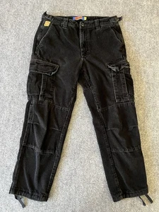 Pantalones de pana Empyre para hombre 28 (31x27) negros carga holgados patinador Y2K ajustables - Imagen 1 de 10