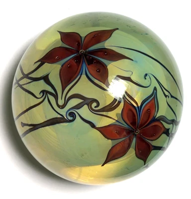 Stunning Signed Zephyr Studios Paperweight 2.75" UV REACTIVE !! - image 1 of 4