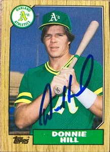 Donnie Hill Autografo 1987 Topps #339 - Foto 1 di 1