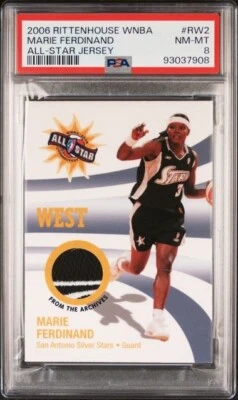 2006 Rittenhouse WNBA Marie Ferdinand All Star Jersey PSA 8 Reebok logo 2 color  - Image 1 of 2