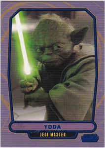 STAR WARS GALACTIC FILES SERIES 1 BLUE PARALLEL #37 YODA 292/350