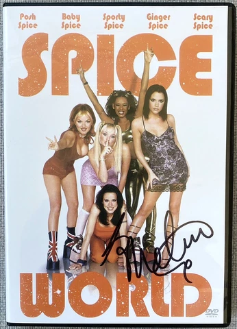 Melanie C Signed In Person Spice Girls SPICE WORLD DVD Cover - RARE Sporty Spice Cover