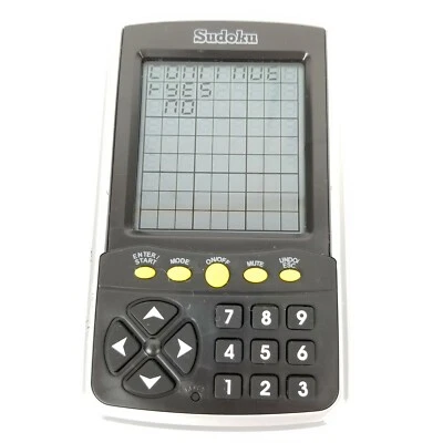  Sudoku Electronic Handheld Game Grey/Black Tested  - Image 1 of 4