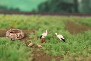 HO Scale Animals - HOK18 - H0 Stork with Nest - Bild 1 von 2