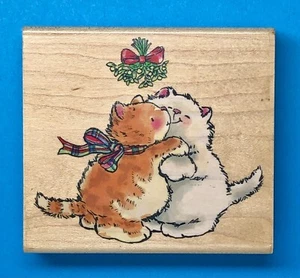 UNDER THE MISTLETOE PENNY BLACK MARGARET SHERRY christmas kiss noel kitties love - Picture 1 of 2