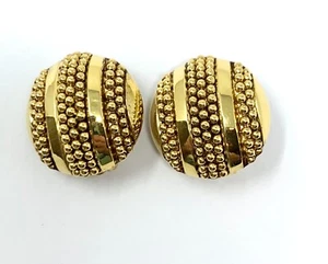 Joan Rivers Clip Ohrring Perlen Knopf rund goldfarben - Bild 1 von 4