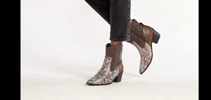 JUSTFAB Women's Violet Western Booties, Violet Brown 7.5 SKU: BS2045608 - Picture 1 of 24