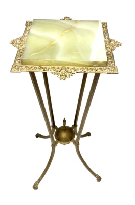 Bradley & Hubbard Cast Iron Brass Marble Victorian Art Nouveau Plant Stand - Image 1 of 4