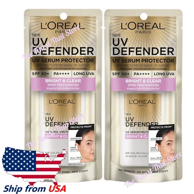 L'Oreal Paris UV Defender Bright & Clear SPF50+ PA++++, 50ml x 2 , Ship from USA - Image 1 of 4