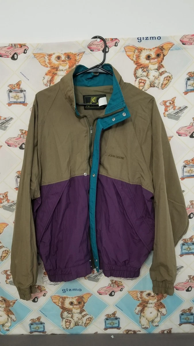 John Deere K Products Brand 1980s Full Zip Windbreaker Jacket Coat
