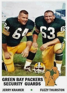 "PACKERS SECURITY GUARDS" JERRY KRAMER FUZZY THURSTON 61 ACEO ART CARD