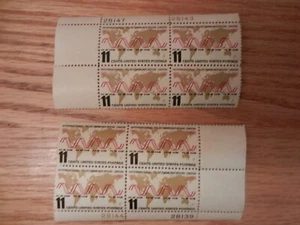 Scott # 1274 - Two US Plate Block Of 4 - Telecommunication Union - MNH - 1965 - Picture 1 of 2