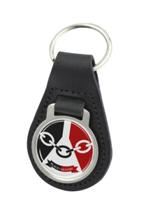 Schwarzer runder Schlüsselring in Landqualität schwarzes Leder - Bild 1 von 1