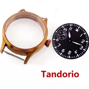 Estuche de reloj de zafiro/vidrio mineral de 42 mm para movimiento de bobinado manual ETA 6497 6498 - Imagen 1 de 29
