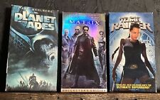 VHS LOT (3) The Matrix ~ Tomb Raider ~ Planet Of The Apes - Free Shipping!