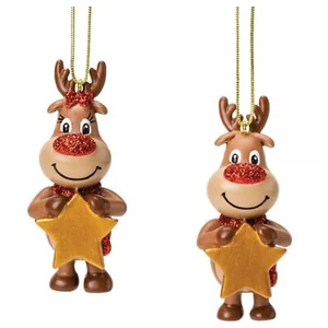 Personalisierte Rentier hängende Weihnachtsdekoration Kugel Ornament - Name hinzufügen - Bild 1 von 5