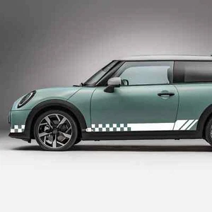 Side Racing Checkered stripes graphics decal for Mini Cooper S - Picture 1 of 3