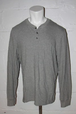 EUC James Perse Heather Gray Terry Cloth Cotton Henley T Shirt Sz 4 - Image 1 of 3