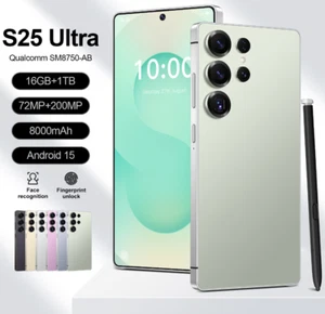 S25 Ultra 5G Smartphone 7.3in Unlocked Android 14 Cellphones Dual SIM 16GB+1TB - Picture 1 of 5