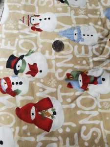 6 Yds Flannel Let It Snow Fabric Snowman Nicole De Leon 1997 Alexander Henry - Picture 1 of 3