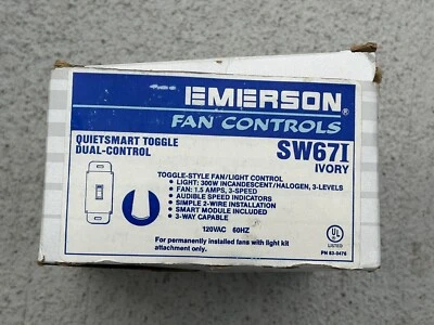 De colección Emerson ventilador control SW67I QUIETSMART PALANCA DOBLE CONTROL Foto 1 de 4