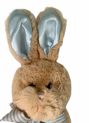 Bearington Baby Collection Bunny Rabbit Blue Blanket Lovey Security Satin Soft - Image 1 of 4