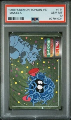 PSA 10 GEM MINT Tangela Vs. Rhydon #114 Topsun Carddass Pokémon TCG 1998 POP 7 - Image 1 of 4
