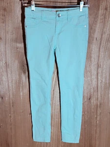squeeze denim jeans girls size 10 skinny stretch adjustable waist turquiose - Picture 1 of 6