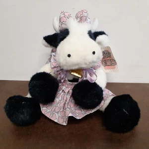 Joelson Industries 12" Plush B&W Cow 1994 Cow Girls Heart Dress - Picture 1 of 9