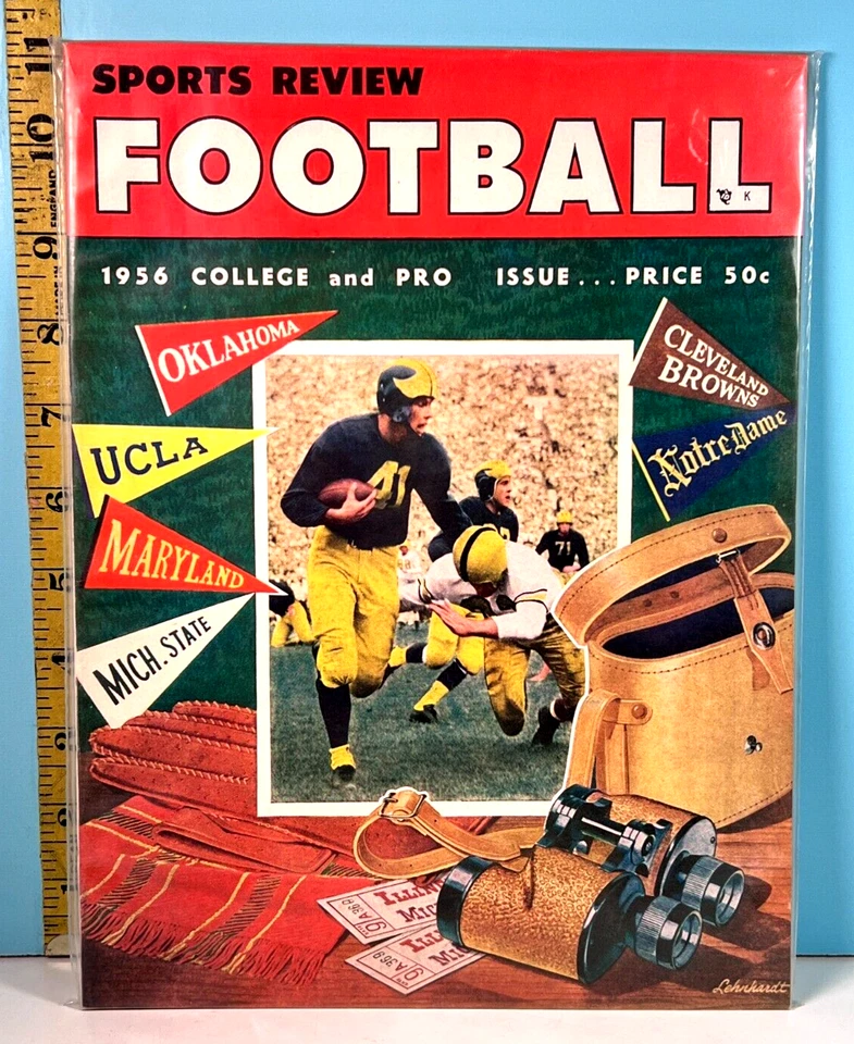 🔥 1956 Football Sports Review Pro & College Issue Michigan ALTO GRADO🔥 Foto 1 de 1