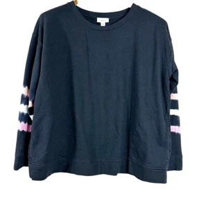 J Jill Women's Sweatshirt Black Cotton Modal Crew Neck Long Sleeves Tee Size M - Picture 1 of 7