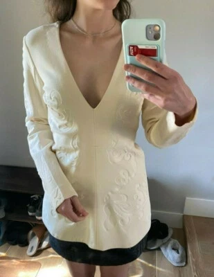 Top Stella McCartney cuello en V beige mezcla de lana talla 36 Foto 1 de 4