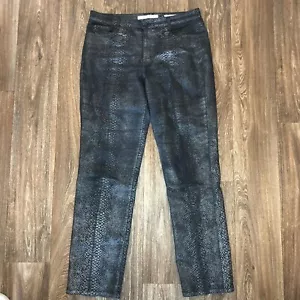 Jones New York Corduroy Pants Lexington Straight Womens Sz 14 Gray Snakeskin - Picture 1 of 5