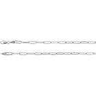 14KT White Gold Open Link Oval Rectangle Necklace Chain Paper Clip Style NEW