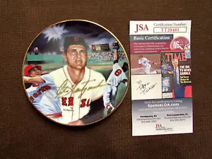 CARL YASTRZEMSKI #8 BOSTON RED SOX HOF SIGNED AUTO VINTAGE MINI PLATE JSA BEAUTY - Picture 1 of 4