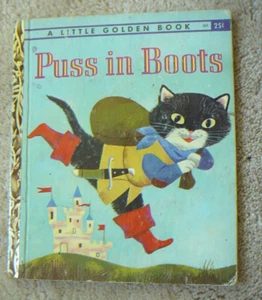 Puss in Boots Little Golden Book 1955 & 1959 #359 - "B" Edition - GOOD COMPLETE - Picture 1 of 6