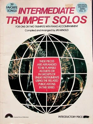 Trumpet Solos Intermediate 39 Songs Piano Accompaniment Sheet Music Song Book - Image 1 of 4
