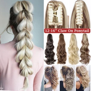 Real Thick Hair Claw Ponytail DIY Braid Clip In Pony Tail Fake Hair For human US - Picture 1 of 27